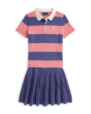 Girls' Cable Cotton Polo Sweater & Skirt Set - Big Kid