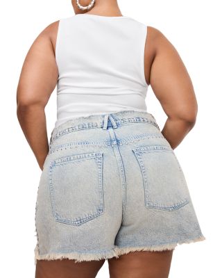 Good '90s Studded Denim Shorts in Indigo784