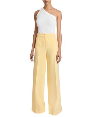 LILY Wide Leg Pants with Slanted Side Pockets in Techno Crepe