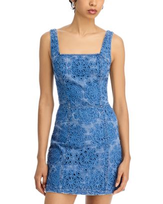 【alice + olivia】  フローラルカットアウトデニムドレス alice + olivia Maryann Floral Cutout Denim Dress | Shopbop