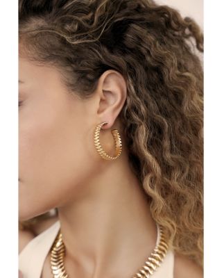 Metal Moderna Large Half Hoop Earrings