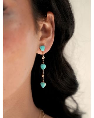 Turquoise Solstice Turquoise & Cubic Zirconia Linear Drop Earrings