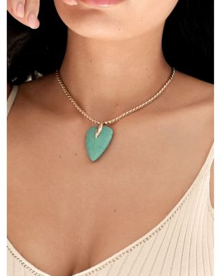 Turquoise Solstice Turquoise & Cubic Zirconia Pendant Choker Necklace, 15.5"-18.5"