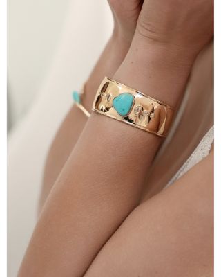 Turquoise Solstice Turquoise & Cubic Zirconia Wide Cuff Bracelet  