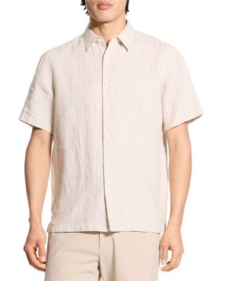  Irving Linen Short Sleeve Shirt in Summer Stripe