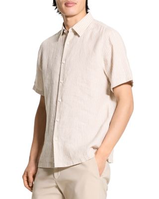  Irving Linen Short Sleeve Shirt in Summer Stripe