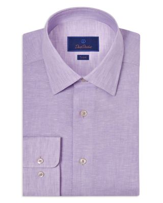 Trim Fit Linen Solid Dress Shirt