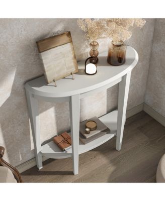 Yara Half-Moon Console Table with Shelf