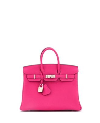 Birkin 25 Handbag Pink Togo with Palladium Hardware