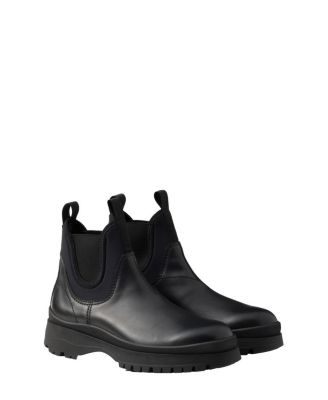 Prada - Men's Leather And Stretch Fabric Brixxen Boots