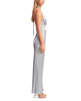 La Lune Plunged Halter Dress