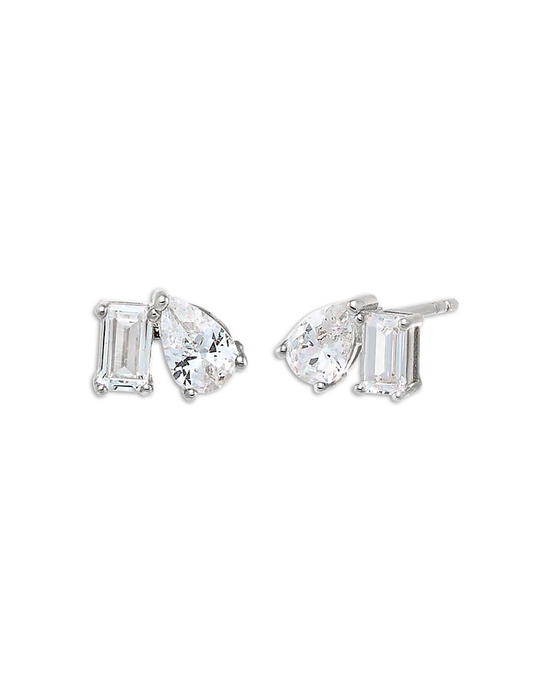 By Adina Eden Cubic Zirconia Mixed Cut Stud Earrings