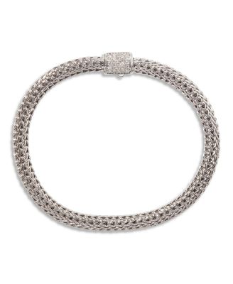 Classic Chain Sterling Silver Extra Small Bracelet with Diamond Pav&eacute;