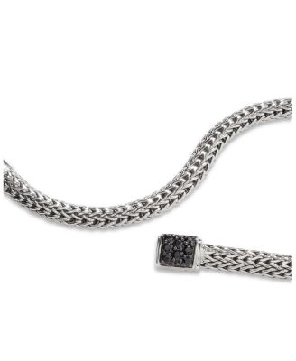 Sterling Silver Icon Bracelet with Pav&eacute; Black Sapphire, 5mm