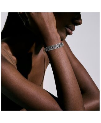 Sterling Silver Legends Naga Dragon Plate Curb Link Bracelet