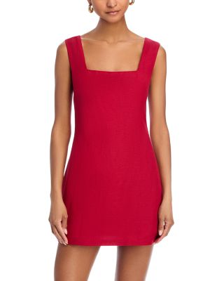 FRENCH CONNECTION - Birdie Linen Blend Square Neck Dress