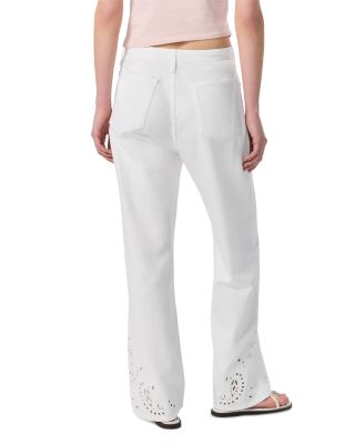 Ultra Featherweight Phoebe High Rise Drawstring Jeans in White Eyelet