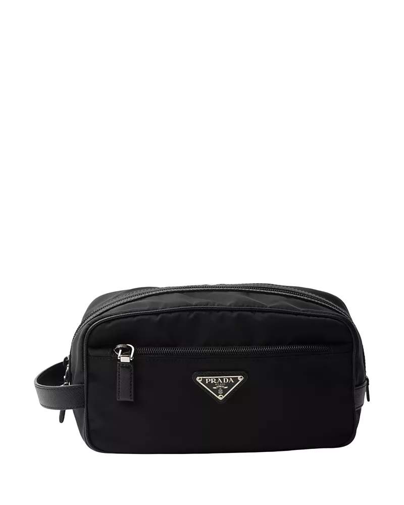 Prada Re-Nylon and Saffiano Leather Travel Pouch