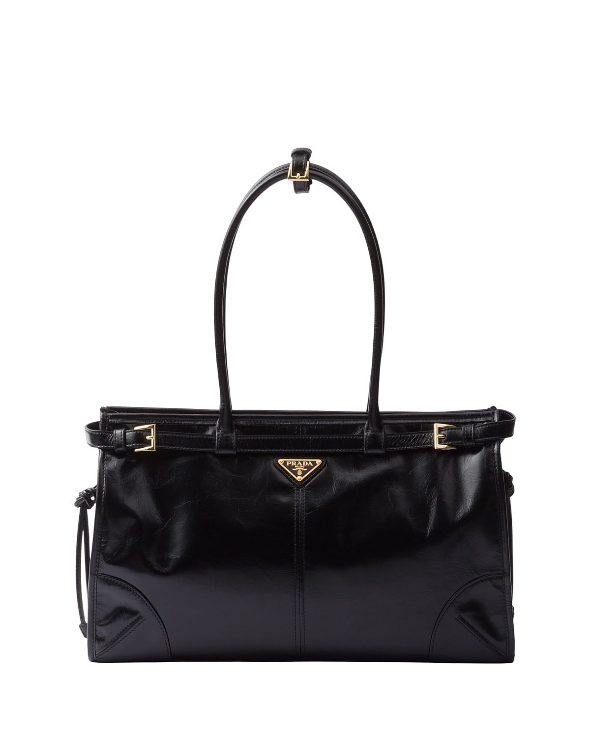 Prada Bonnie Large Convertible Leather Shoulder Handbag