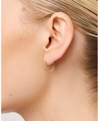 Solid Yellow Gold - Small Twist Hoop Earrings