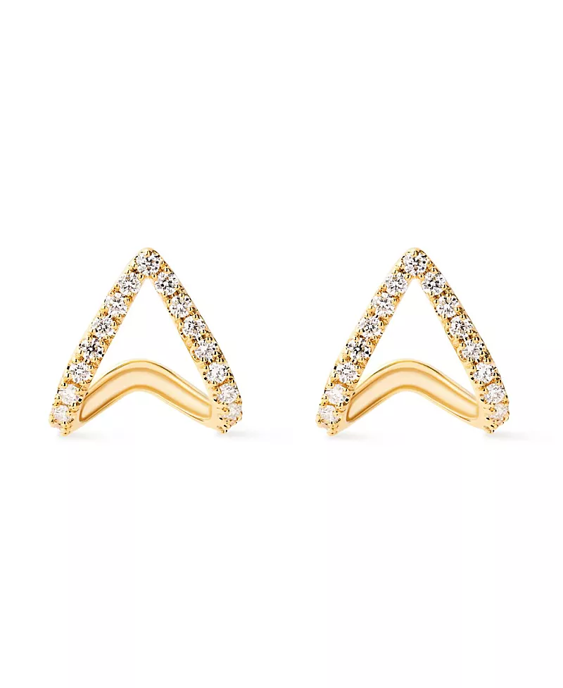 Ana Luisa Solid Yellow Gold - Lab Grown Diamond Velora Huggie Studs