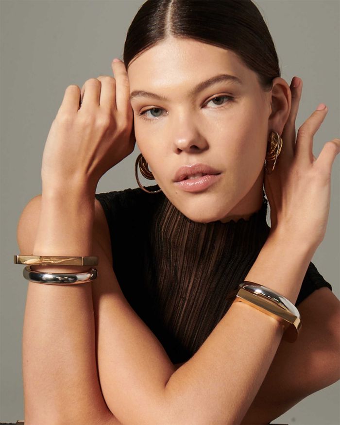 Tina Geometric Double Row Cuff Bracelet
