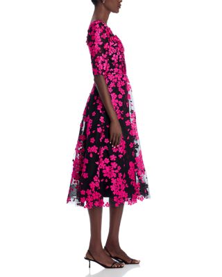 Floral Appliqu&amp;eacute; Midi Dress