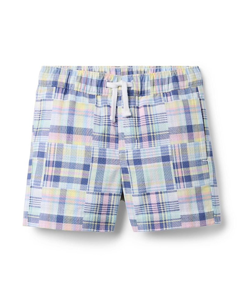 Janie And Jack Plaid Patchwork Pull-on Short