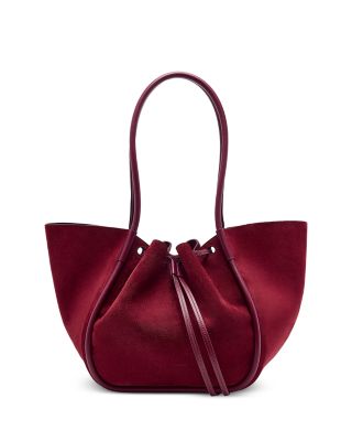 Large Ruched Tote in Suede