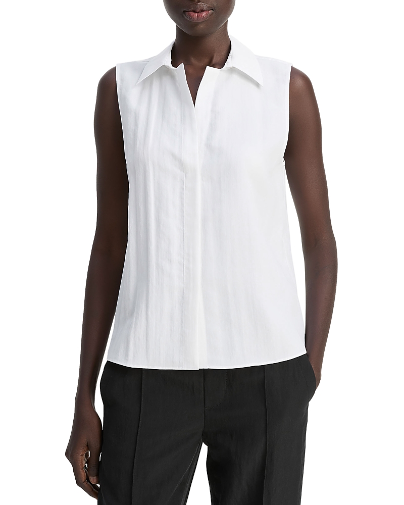 Vince Boxy Sleeveless Button Down Shirt