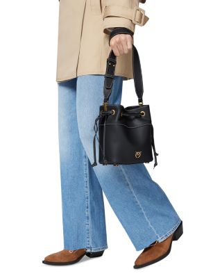 Mini Leather Bucket Bag