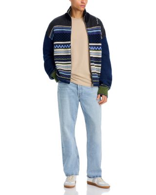 Jacquard Regular Fit Zip Wool Cardigan
