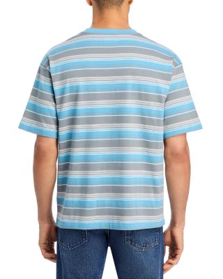 Smiley Lockup Striped Graphic Logo Tee