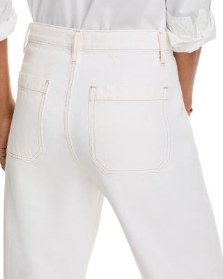 The Utility Trouser High Rise Ankle Wide Leg Jeans in Au Natural Clean