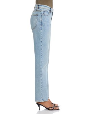 The Borrowed High Rise Ankle Slim Straight Jeans in Dolly