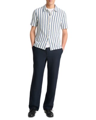 Striped Knit Button Down Shirt