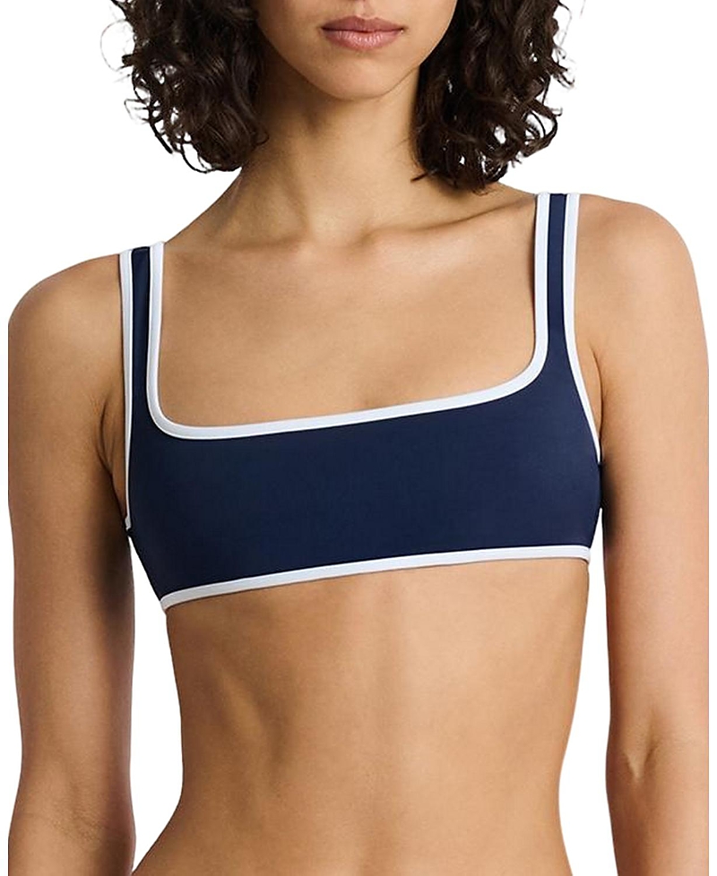 Onia Claire Bikini Top In Deep Navy/white, Women's At Urban Outfitters
