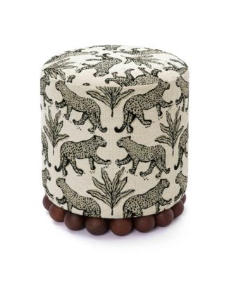 Dex Leopard Jacquard Ottoman