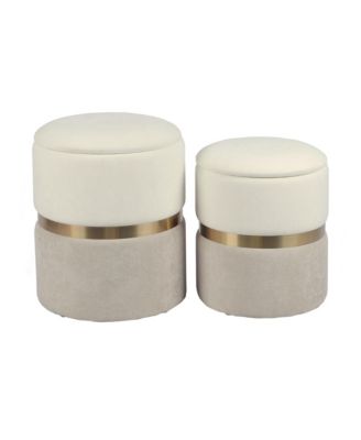Gigi Chenille Storage Ottoman - Set of 2