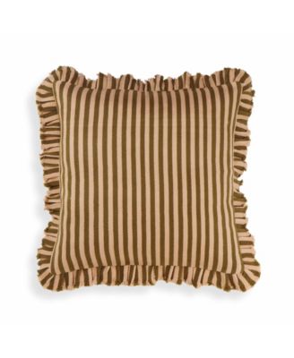 Alessia Striped Ruffle 20" Square Accent Pillow
