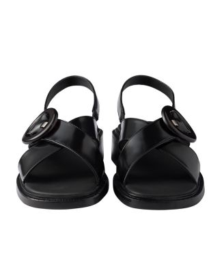  Women's Brushed Leather Sandals with Buckle