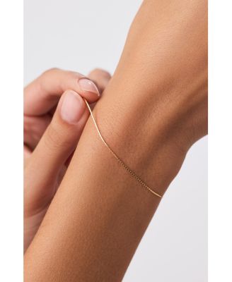 Solid Gold Silk Chain Bracelet