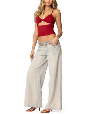 Rhiannon Light Rinse Washed Wide Leg Jeans