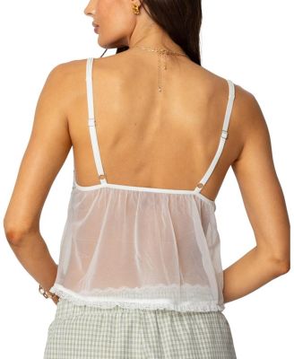 Sheer Lacey Babydoll Tank Top
