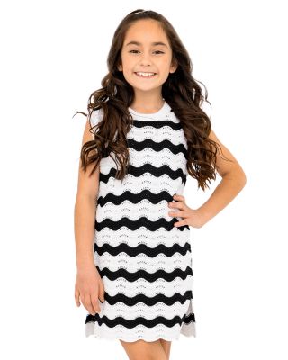 Girls' Reina Striped Crochet Cover-Up Dress - Little Kid, Big Kid