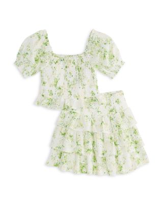 Girls' Cotton Voile Eyelet Print Top & Skirt, Big Kid - Exclusive