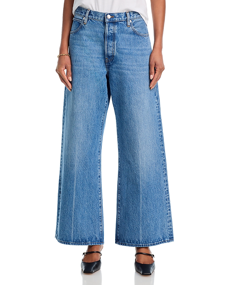 Frame The Pixie Loose High Rise Wide Leg Jeans In Rundown In Blue