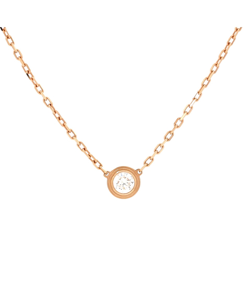 Pre-owned Pre-owned Cartier Cartier Large D'amour Pendant Necklace 18k Rose Gold With Diamond