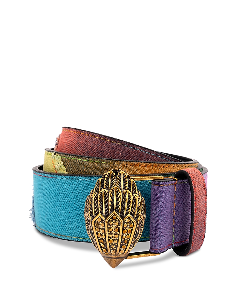 Kurt Geiger London Denim Rainbow Belt In Multi