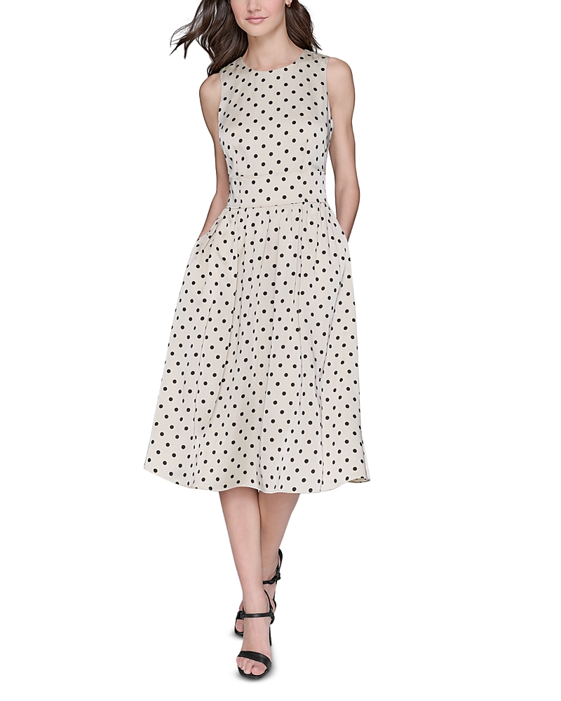 Karl Lagerfeld Printed Hammered Satin Midi Dress